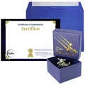 Produktbild: Makai echter Meteorit Sternschnuppe mit Echtheits-Zertifikat und individueller Widmung zum selber beschriften & Geschenkbox (mit Zertifikat zum selber Beschriften)