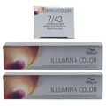 Produktbild: Wella Illumina 2 x 60 ml 7/43 mittelblond rot gold Set