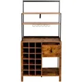 Produktbild: Costway Küchenschrank 160 cm 4 Ebenen Weinregal 18 Flaschen