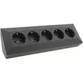 Produktbild: ChiliTec Tischsteckdose 23643, ohne Zuleitung, 5x Schutzkontakt, in schwarz