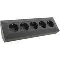 Produktbild: ChiliTec 5-fach Steckdosenblock, schwarz 250V~/ 16A, Aufbaumontage