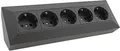Produktbild: 5-fach Steckdosenblock, schwarz 250V~/ 16A, Aufbaumontage