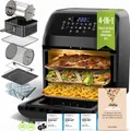 Produktbild: Stillstern Heißluftfritteuse XXL 12L mit LED-Touchscreen, Rezeptbuch auf Deutsch, 12 Programme, Vorheizen&Warmhalten, 1800W Heissluftfritteuse AirFryer XXL ohne Öl Dörren Minibackofen Camping Grill