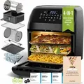 Produktbild: Stillstern Heißluftfritteuse 12L mit LED-Touchscreen, XXL Rezeptbuch auf Deutsch, 12 Programme, Vorheizen&Warmhalten, 1800W Heissluftfritteuse Air...