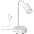 Produktbild: ledscom.de Tischleuchte WAIKA, weiß, USB-A, USB-C, inkl. GU10 LED Lampe (warmweiß, 2,4W, 227lm)