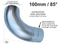 Produktbild: Zink Fallrohrbogen mit Einzug d=100mm x 85° Regenfallrohr Bogen