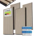 Produktbild: Juskys Wandpaneele Akustik 4er Set 2,88 qm - Holzfurnier & reduziert Hall und Lärm - Eiche Natur Hell