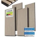 Produktbild: Juskys Wandpaneele Akustik 4er Set 2,88 qm - Verbesserte Akustik durch schallabsorbierende Materialien - Eiche Natur Hell - Hellbraun