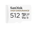 Produktbild: SanDisk High Endurance microSDXC Speicherkarte 512 GB + Adapter (Für Dash-Cams und Private Überwachungskameras, 100 MB/s Lesen, V30 für Full-HD und 4K-Videos)