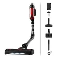 Produktbild: Rowenta X-Force Flex 9.60 Animal kabelloser Akku-Stabstaubsauger, 100 Air Watt, herausnehmbarer Akku, bis zu 45 Min. Laufzeit, Flex-Gelenk, LED-Düse, inkl. Tierhaarzubehör, rot/schwarz, RH2078