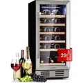 Produktbild: Klarstein - Weinkühlschrank Freistehend, Kleiner Getränkekühlschrank Schmal, 1 Zone Weinkühlschrank mit Glastür, Indoor/Outdoor Beersafe, Kühlschrank