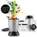 Produktbild: GOURMETmaxx Smoothie-Maker mit Frischhaltedeckel - Shakes, Smoothies & Co., 400 W, leckere vitaminreiche Smoothies, Pestos, Obstmus, Cocktails, Püree grau|schwarz
