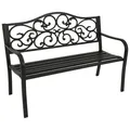 Produktbild: Gartenbank Metallbank Gartenmöbel Bank 2er Metall MANCHESTER schwarz, 2. WAHL