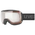 Produktbild: uvex downhill 2100 V - stylische, selbsttönende Skibrille mit Anti-Fog-Beschichtung für Damen und Herren - black matt/red-clear - one size
