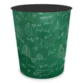 Produktbild: itenga Papierkorb für Kinder mit Motiv - rund ca. 11 Liter - Mülleimer fürs Kinderzimmer - stabiler Kunststoff (Motiv Formeln)