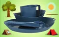 Produktbild: 4-teiliges Campinggeschirr-Set - BPA-frei Navy