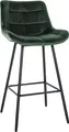 Produktbild: CLP Barhocker Weston mit Metallgestell und Fußstütze I Samt oder Kunstleder,Samt dunkelgrün