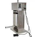 Produktbild: Zelsius Profi Edelstahl Wurstfüllmaschine elektrisch, 10 Liter, mit Fußpedal Bedienung, inkl. 4 Edelstahl Fülltüllen - Silber