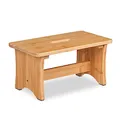 Produktbild: Relaxdays Hocker Bambus, Fußbänkchen, mit Griffaussparung, HBT: 20,5 x 40 x 22 cm, Kleiner Fußhocker, Schemel, Natur