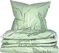 Produktbild: Schiesser Bettwäscheset Annic | 2-teilig | Floral | Renforcé | 100 % Baumwolle | Reißverschluss | 155x220cm + 80x80cm | Grün
