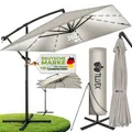 Produktbild: tillvex® Sonnenschirm Rechteckig Ø 330cm LED Solar + Abdeckung & Windschutz