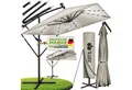 Produktbild: tillvex Sonnenschirm tillvex® Sonnenschirm LED Solar 235 x 235 cm Ampelschirm Gartenschirm, Kurbelschirm Marktschirm wasserdicht 360° drehbar, mit Kurbel & Windschutz Gartenschirm Aluminium, Alu Ampelschirm Ø330 cm Rechteckig mit LED Solar + Abdeckung