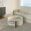 Produktbild: Couchtisch Reykhon Ø80x41 cm Sandfarben [en.casa]