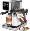 Produktbild: Clatronic PC-ES-KA 1266 Espressomaschine silber/schwarz - Espresso-Automat - 20 Bar