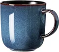 Produktbild: Ritzenhoff & Breker Bali Kaffeebecher, 400 ml, Runder Henkelbecher mit Farbverläufen, Skandinavisches Design mit Reaktivglasur, Steinzeug, Blau