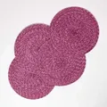 Produktbild: Homescapes - Tischset pink im 4er-Set, 40 cm – 4x Platzset rund geflochten