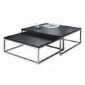 Produktbild: Casa Padrino Couchtisch 2er Set Schwarz / Silber - Wohnzimmer Möbel