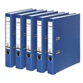 Produktbild: Original Falken 5er Pack PP-Color Kunststoff-Ordner. Made in Germany. 5 cm schmal DIN A4 blau Vegan Ringordner Aktenordner Briefordner Büroordner Plastikordner Schlitzordner
