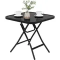 Produktbild: EUGAD Gartentisch (1-St), Beistelltisch klappbar, aus Glas&Metall, rechteckig schwarz Rechteckig | 40 cm x 48 cm x 31 cm