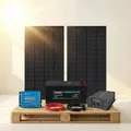 Produktbild: Solar Inselanlage 1500W 230V Komplettset 12V 480Wp PV Anlage mit 260Ah Batterie MPPT Victron Wechselrichter autark Garten Wohnmobil Offgrid | BaSBa BA12-1500