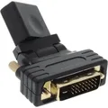 Produktbild: INLINE HDMI-DVI Adapter, HDMI Buchse auf DVI Stecker, flexibler Winkel, vergoldete Kontakte, 4K2K kompatibel