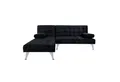 Produktbild: HTI-Living Schlafsofa Schlafsofa Miranda mit Chaiselongue Velvet Schwarz, Stück 1 Teile, Eckcouch mit Bettfunktion