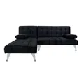 Produktbild: Schlafsofa Miranda mit Chaiselongue Velvet Schwarz