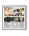 Produktbild: Close Up Posterrahmen 40 × 40 cm – Eleganter Silberner Metalloptik-Bilderrahmen für Fotos & Poster & Kunstwerke - Minimalistisches und klares Design - Profil 20x15 mm