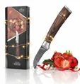 Produktbild: Wakoli Schälmesser EDIB Damast Gemüsemesser I Küchenmesser Kochmesser I 6cm Klinge, VG10 Kern, 67 Lagen Damaststahl, Pakkaholzgriff, inkl. Geschenkbox