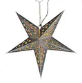 Produktbild: Meinposten Weihnachtsstern Ø 43 cm Papier-Stern LED Weihnachtsbeleuchtung Weihnachtsdeko (Silber)