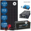 Produktbild: Solar Komplettanlage 3000W AC - Batterie, 960W Module, MPPT Regler, Sinus WR