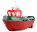 Produktbild: RC Boot Fairplay I Schlepper Boat 1:72 RTR grün/rot mit LED-Beleuchtung