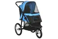 Produktbild: PawHut Hundebuggy Katzenbuggy mit Reflektoren, Faltbarer Hundewagen, (Hundewagen, 1-tlg), für Garten, Balkon, Blau