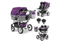 Produktbild: BabyMerc Zwillingswagen Twin Star 5 in 1 inkl. Sportsitze, Autositze und Isos in 16 Farben