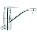 Produktbild: Grohe Küchenarmatur Eurosmart Cosmopolitan Einhand integriertes Absperrventil flacher Auslauf - Chrom