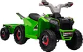 Produktbild: HOMCOM Kinder Elektro-Quad 6V Kinderquad, Kinderfahrzeug, Elektroauto mit Anhänger für Kinder 1,5-3 Jahre, 2,5 km/h, Metall, 106 x 41,5 x 48,5 cm, Grün