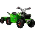 Produktbild: Homcom - Kinder Elektro-Quad 6V Kinderquad, Kinderfahrzeug, Elektroauto mit Anhänger für Kinder 1,5-3 Jahre, 2,5 km/h, Metall, 106 x 41,5 x 48,5 cm,