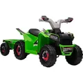Produktbild: HOMCOM Kinderquad Elektro-Quad 6V mit Anhänger, Kinderfahrzeug für 1,5-3 Jahre, 2,5 km/h, Metall, Grün für Spaß im Freien   Aosom.de