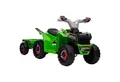 Produktbild: HOMCOM Elektro-Kinderquad Elektro-Quad, Kinderfahrzeug mit Anhänger, abriebfeste Räder, Grün, Belastbarkeit 25 kg, (1-tlg), Grün+Grau+Schwarz 106 x 41.5 x 48.5 cm