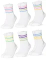Produktbild: Occulto Damen Retro Tennissocken 80% Baumwolle 6er Pack (Modell: Steffi) 80s 35-38